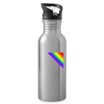 Rainbow Gift Idea Corner colorful - Water bottle with straw - silver - Right