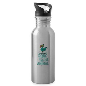 Dodo is my Spirit Animal Bird from Mauritius - Water bottle with straw - silver - Right
