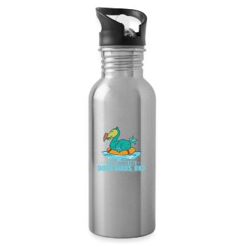 I Just Really Like Dodo Birds, ok? Mauritius - Water bottle with straw - silver - Right