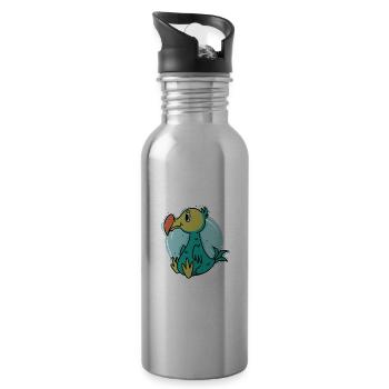 Dodo Bird of Mauritius Island - Water bottle with straw - silver - Right