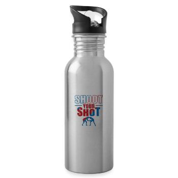 Shoot your Shot Wrestling Show Fight - Water bottle with straw - silver - Right
