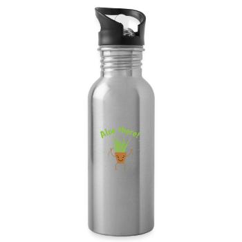 Aloe there! Aloe Vera Cream Cosmetics - Water bottle with straw - silver - Right