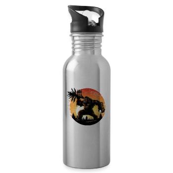 Angry Bigfoot - Water bottle with straw - silver - Right