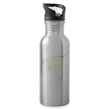 Cricket Team - Water bottle with straw - silver - Right