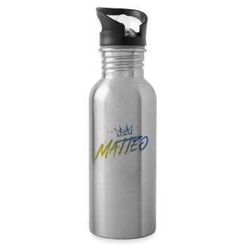 Matteo - Trinkflasche mit integriertem Trinkhalm - Lightsilver - Rechts