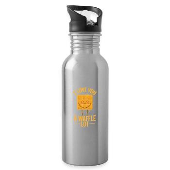 I Love You a Waffle Lot Teig Gebäck Snack - Trinkflasche mit integriertem Trinkhalm - Lightsilver - Rechts