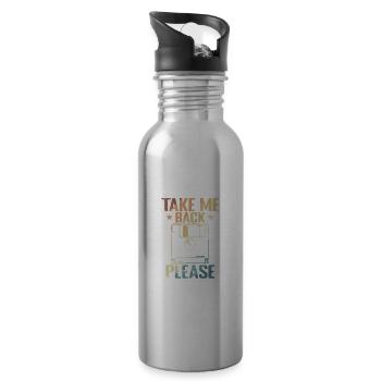 Take me back Please Floppy Disk Retro Storage Module - Water bottle with straw - silver - Right