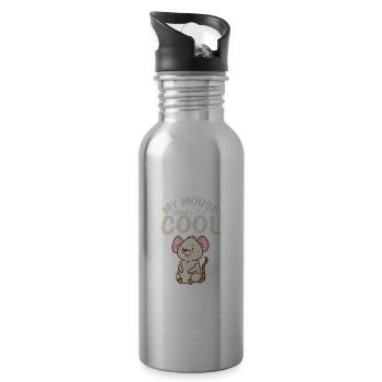 My Mouse Thinks I'm Cool Rodent Cheese - Water bottle with straw - silver - Right