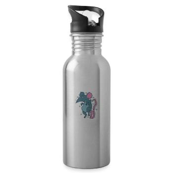 small rat pet rodent - Water bottle with straw - silver - Right