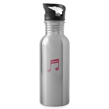 Noten Musik Musikton Takt - Trinkflasche mit integriertem Trinkhalm - Lightsilver - Rechts