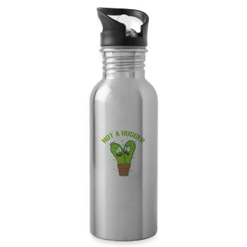 Not a Hugger Cactus Plant - Water bottle with straw - silver - Right