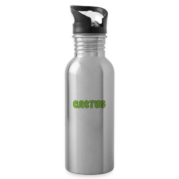 Cactus Pflanze Blume - Trinkflasche mit integriertem Trinkhalm - Lightsilver - Rechts