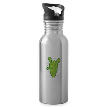 great cactus plant - Water bottle with straw - silver - Right