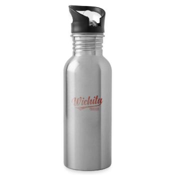 Wichita Stadt im Bundesstaat Kansas - Trinkflasche mit integriertem Trinkhalm - Lightsilver - Rechts