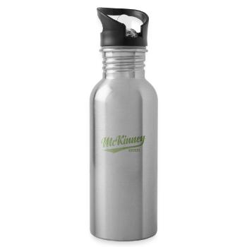 McKinney, Texas city in the United States - Water bottle with straw - silver - Right