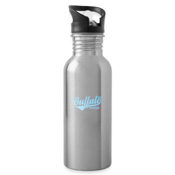 Buffalo City, Wisconsin City in the United States - Water bottle with straw - silver - Right