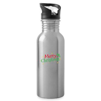 Merry Christmas Weihnachten - Water bottle with straw - silver - Right