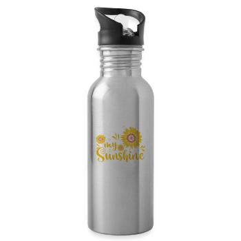 My Sunshine Garden Sunflowers - Water bottle with straw - silver - Right