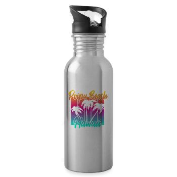 Poipu Beach Hawaii - Water bottle with straw - silver - Right