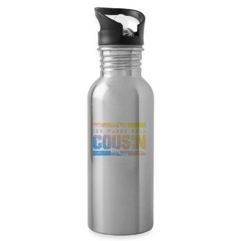 Ich werde Bald Cousin - Trinkflasche mit integriertem Trinkhalm - Lightsilver - Rechts