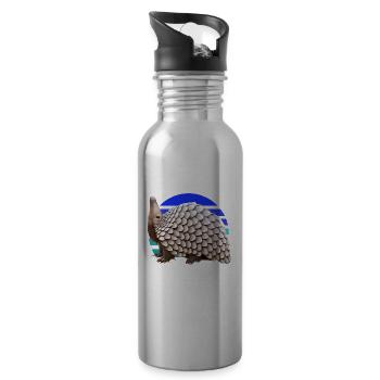 Niedliches Pangolin-Design - Trinkflasche mit integriertem Trinkhalm - Lightsilver - Rechts