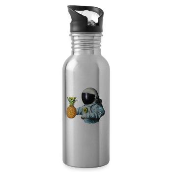 Pineapple Astronaut - Water bottle with straw - silver - Right