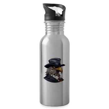 Hawk mafia - Water bottle with straw - silver - Right
