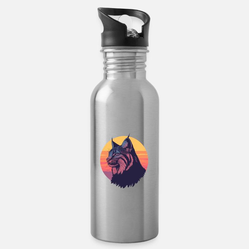 Luchs - Trinkflasche mit integriertem Trinkhalm - Lightsilver
