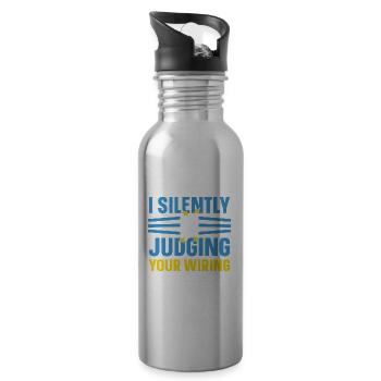 Electrician Electrical Engineer Electronics Technician - Water bottle with straw - silver - Right