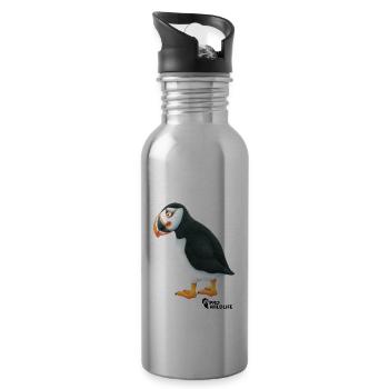 Papageitaucher Pro Wildlife - Trinkflasche mit integriertem Trinkhalm - Lightsilver - Rechts