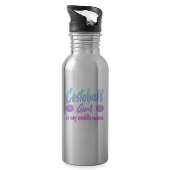 Cestoball Girl is my middle name - Trinkflasche mit integriertem Trinkhalm - Lightsilver - Rechts