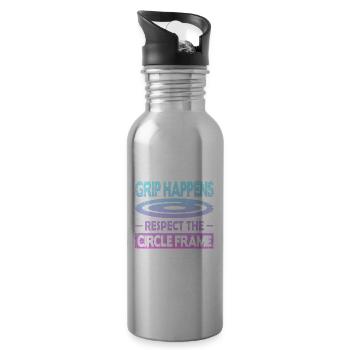 Grip Happens Respect The Circle Frame - Water bottle with straw - silver - Right