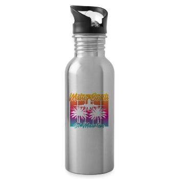 Plane landings at Maho Beach - Water bottle with straw - silver - Right