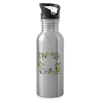 Sterne - Trinkflasche mit integriertem Trinkhalm - Lightsilver - Rechts