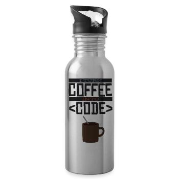 I turn coffee into code Programmierer Entwickler - Trinkflasche mit integriertem Trinkhalm - Lightsilver - Rechts