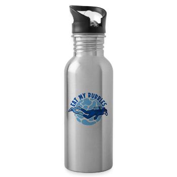 Scuba Tauchen Taucher Tauchsport - Trinkflasche mit integriertem Trinkhalm - Lightsilver - Rechts