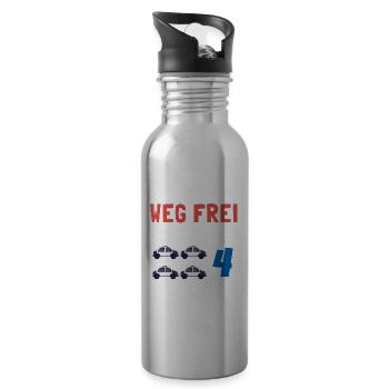 Kindergeburtstag Polizist 4 Jahre Kinder Polizei - Trinkflasche mit integriertem Trinkhalm - Lightsilver - Rechts
