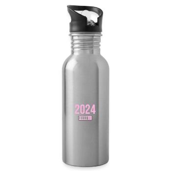 Rentner 2024 Ruhestand 2024 Der Countdown läuft - Trinkflasche mit integriertem Trinkhalm - Lightsilver - Rechts