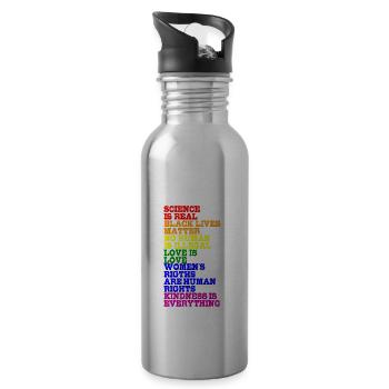 Women Right Liebe LGBT Pride Regenbogen Geschenk - Trinkflasche mit integriertem Trinkhalm - Lightsilver - Rechts