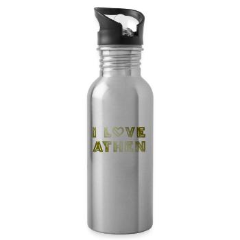 I Love Athen - Trinkflasche mit integriertem Trinkhalm - Lightsilver - Rechts
