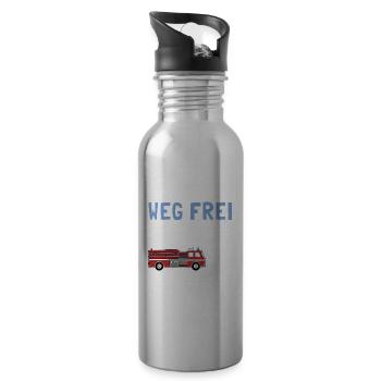 Kindergeburtstag 3 Jährige Feuerwehr Auto - Trinkflasche mit integriertem Trinkhalm - Lightsilver - Rechts