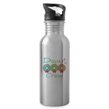 Équipage de beignets - Gourde avec paille intégrée - argent clair - Droite