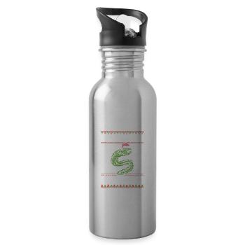 Weihnachten Angeln Angler Fischen Ugly Xmas - Trinkflasche mit integriertem Trinkhalm - Lightsilver - Rechts