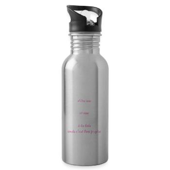 maman gameuse humour geek femme idée cadeau gaming - Gourde avec paille intégrée - argent clair - Droite