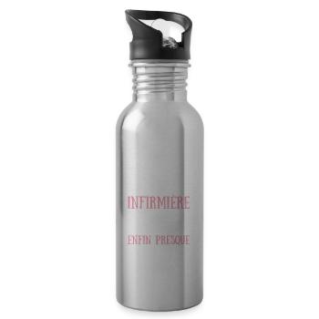infirmière parfaite femme humour idée cadeau drole - Gourde avec paille intégrée - argent clair - Droite