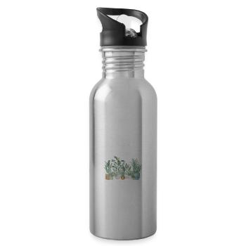 If you're looking for me, I'm in the garden - Water bottle with straw - silver - Right