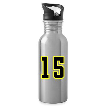 Maillot à 15 numéros - Gourde avec paille intégrée - argent clair - Droite