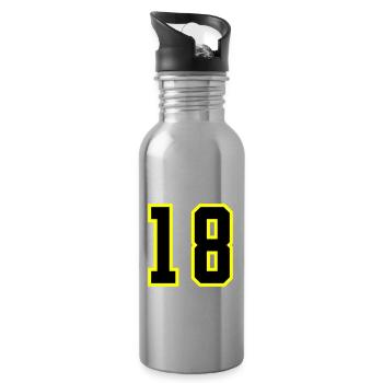18 Zahl Trikot - Trinkflasche mit integriertem Trinkhalm - Lightsilver - Rechts