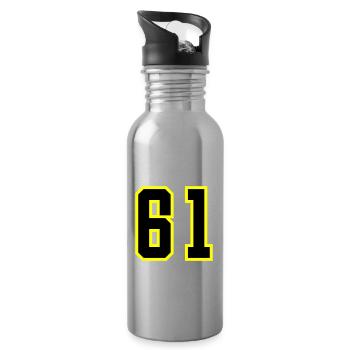61 Zahl Trikot - Trinkflasche mit integriertem Trinkhalm - Lightsilver - Rechts