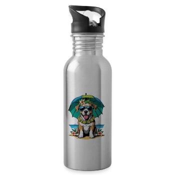 Vacances pour chiens Vacances pour chiens Île d’Hawaï Mer - Gourde avec paille intégrée - argent clair - Droite